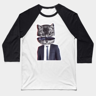 Humanized Funny Cat Baseball T-Shirt